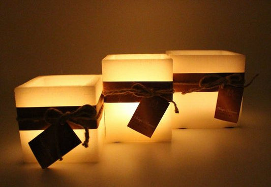 Teelichthalter Echtwachs-Teelichthalter "Square", 3er Set (3 St)