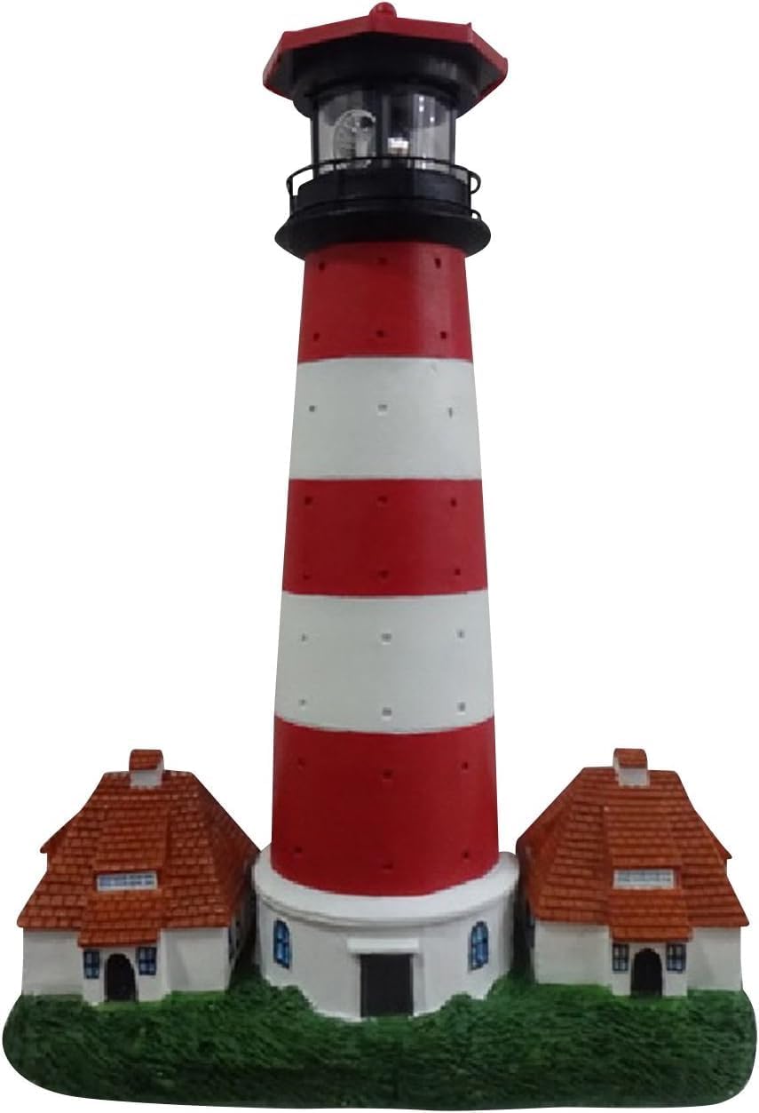 Solar Leuchtturm "Westerhever", LED Leuchte, maritime Gartendekoration, Nordsee Leuchtturm