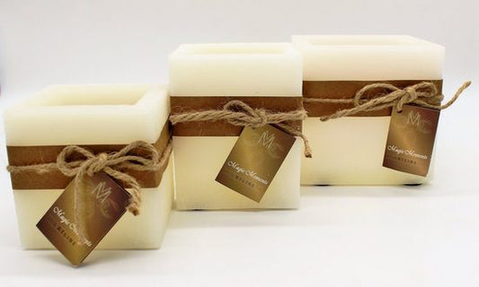 Teelichthalter Echtwachs-Teelichthalter "Square", 3er Set (3 St)