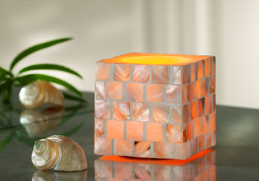 LED-Kerze mit echtem Muschelbesatz, Deko-Licht, maritimes Wohn-Accessoire