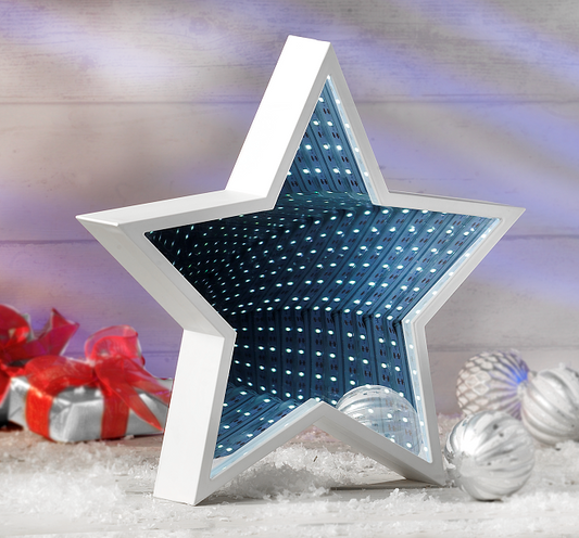 LED Spiegelleuchte Infinity "Stern", Weihnachtsdekoration, sparsame LED-Technologie