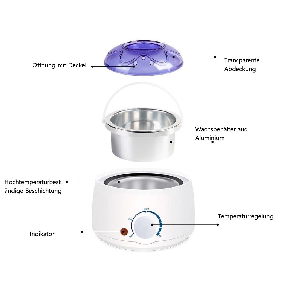Haarentferner-Set Wachswärmer, Wachsschmelzer, Enthaarungsset