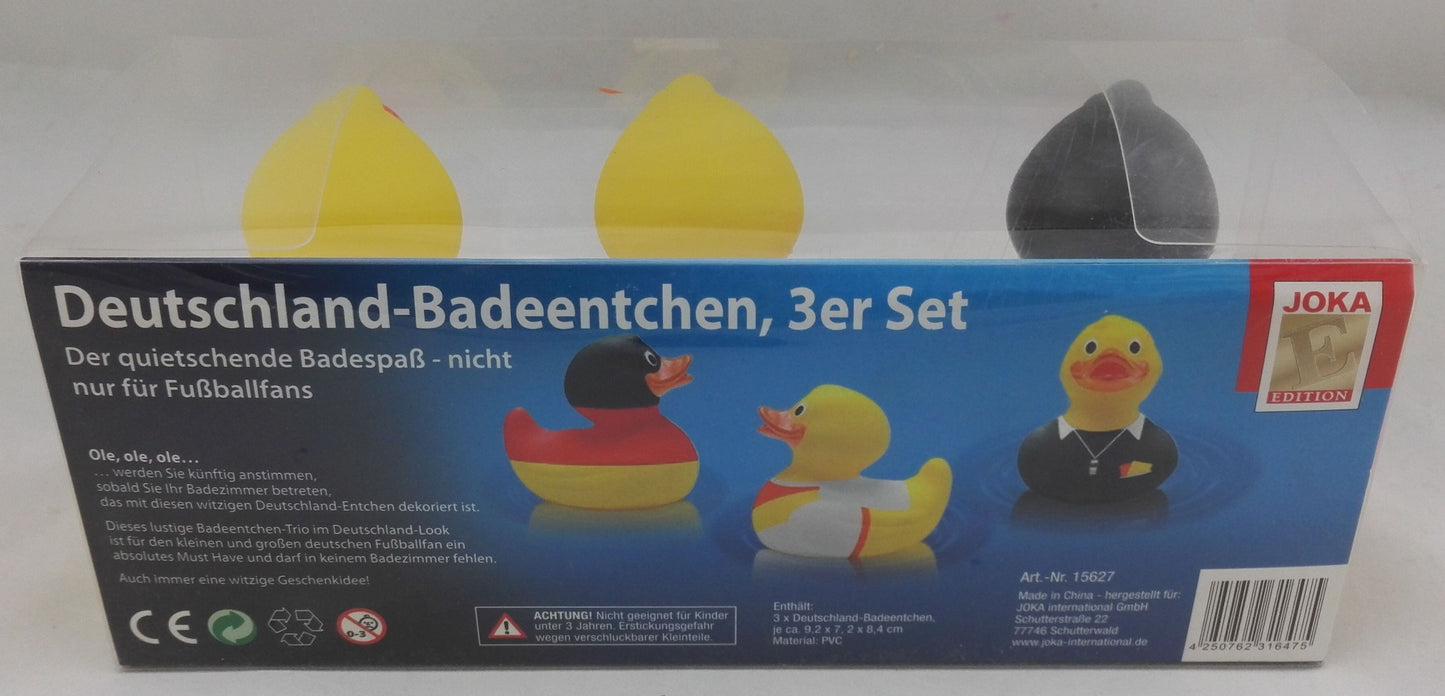 Badeentchen "Deutschland", 3tlg., Badewannenspielzeug, Fan-Zubehör