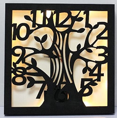 Holz LED Wanduhr "Baum", Wohn-Accessoire, Deko, Stimmungslicht, Design Wandobjekt