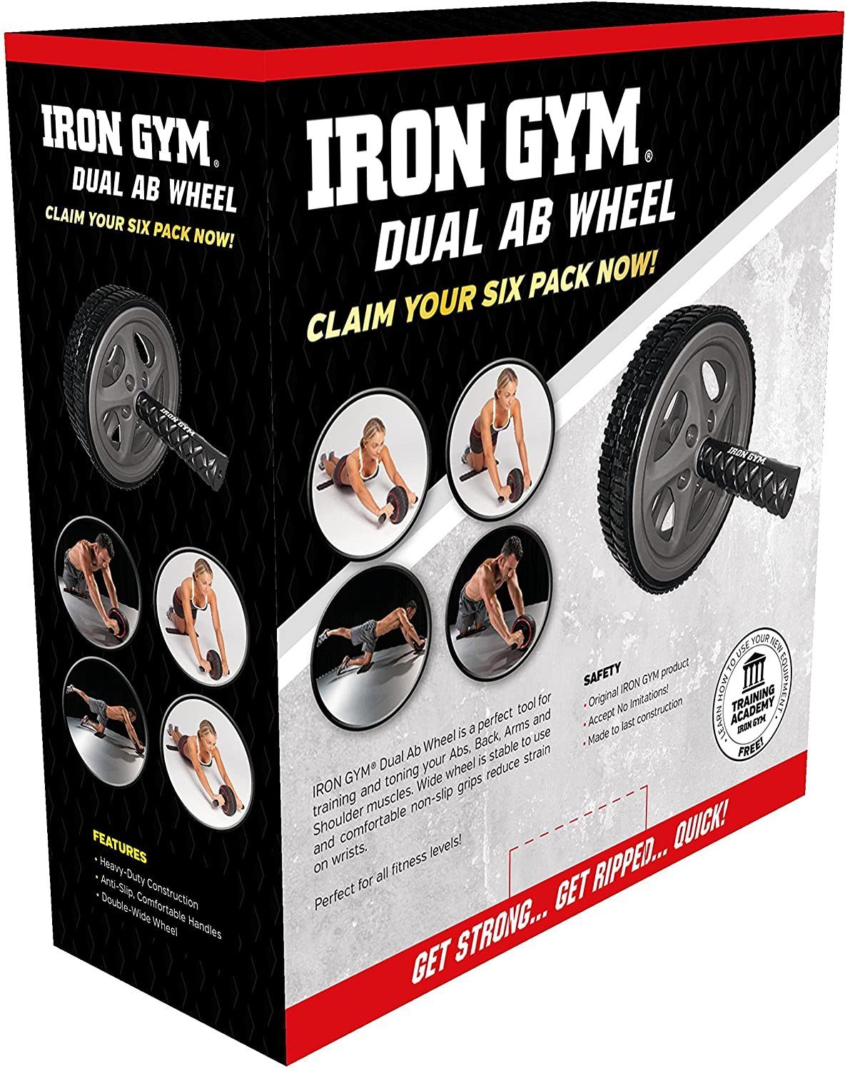 Iron Gym Dual Ab Wheel, AB Roller, Sixpack Trainer, Bauchmuskeltrainer