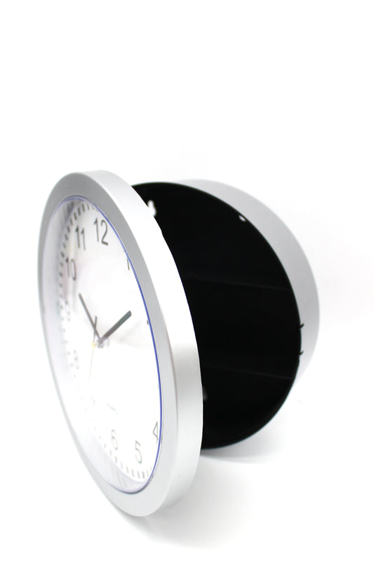 Wanduhr mit integriertem Geheimfach für Wertgegenstände, Tresor, Safe, Diebstahl-Schutz, drei Ablagefächer