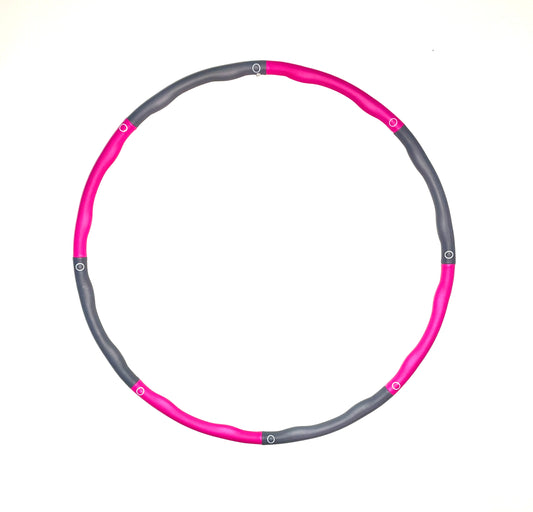 Fitnessreifen Hula, zerlegbar, Ø 95 cm, 890 Gramm, Inkl. Massagenoppen, 8teiliges Klicksystem (3fach größenverstellbar)