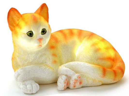 LED Solarleuchte »liegendes Kätzchen Rot Weiß«