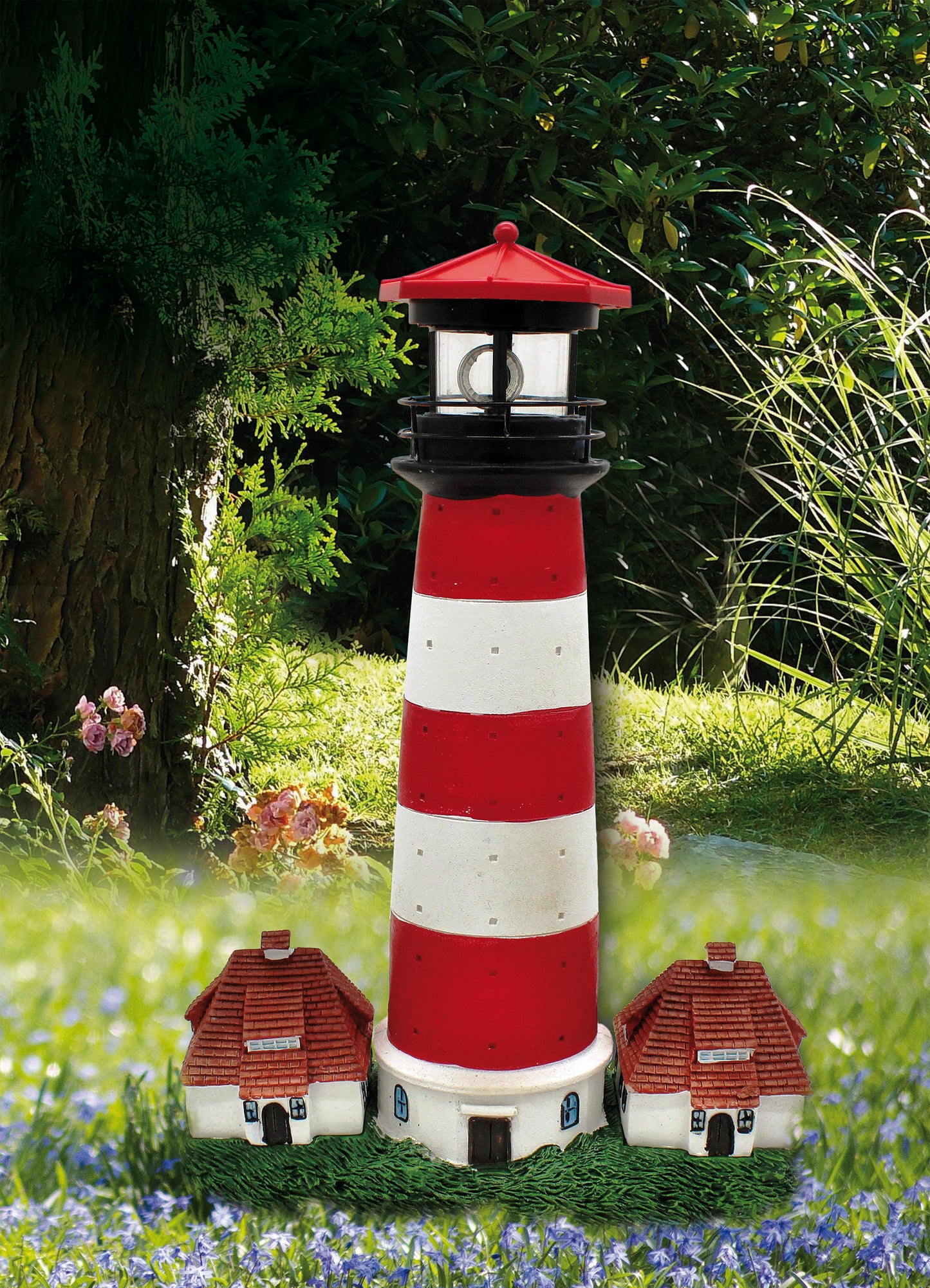 Solar Leuchtturm "Westerhever", LED Leuchte, maritime Gartendekoration, Nordsee Leuchtturm