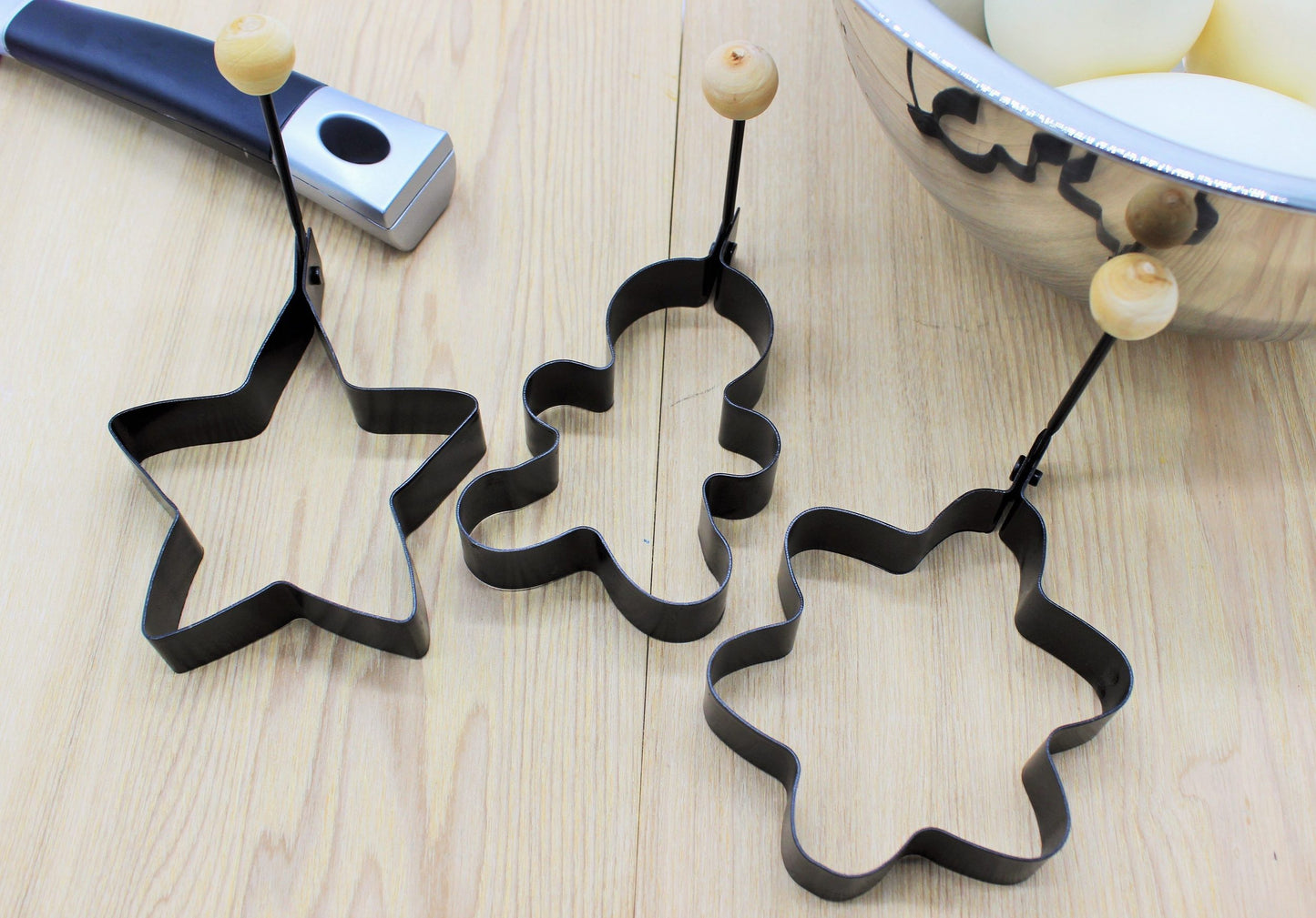 Pfannkuchen-, Pancake- und Spiegeleiform, 3er Set, antihaft-beschichtet