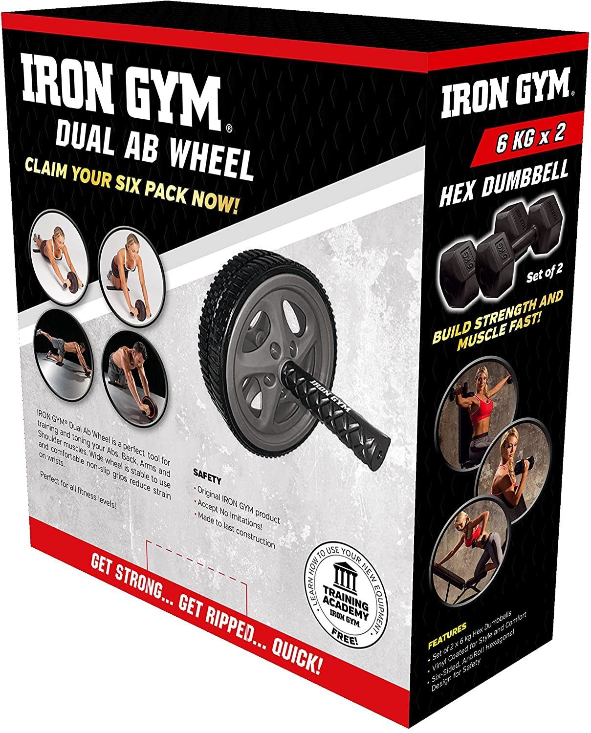 Iron Gym Dual Ab Wheel, AB Roller, Sixpack Trainer, Bauchmuskeltrainer