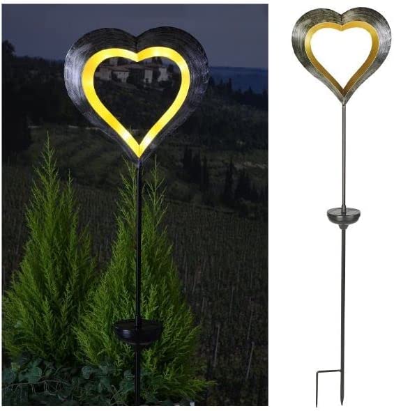 Solar schwebendes Herz mit LEDs Solarleuchte Gartenstecker Gartenbeleuchtung