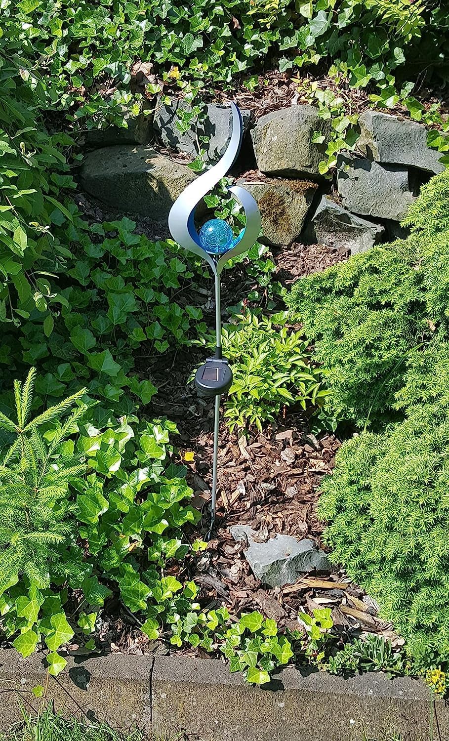 Solarleuchte Solarlampe Garten "Blue Wave", Gartenleuchte, LED Lampe, Dämmerungssensor