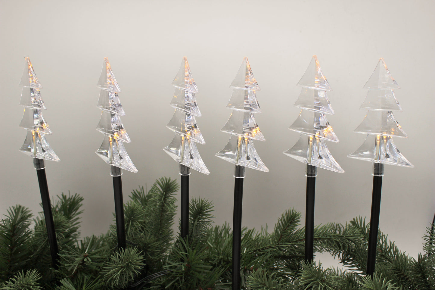 LED Außenbeleuchtung "Weihnachtsbaum", 6tlg. Winterdekoration, Gartendekoration, Batteriebetrieb