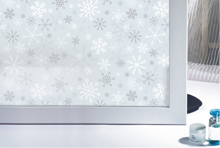 Fenster Sichtschutzfolie "Schneeflocken", Winterdekoration, zuschneidbar