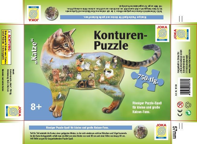 Konturenpuzzle "Katze", 750tlg.,