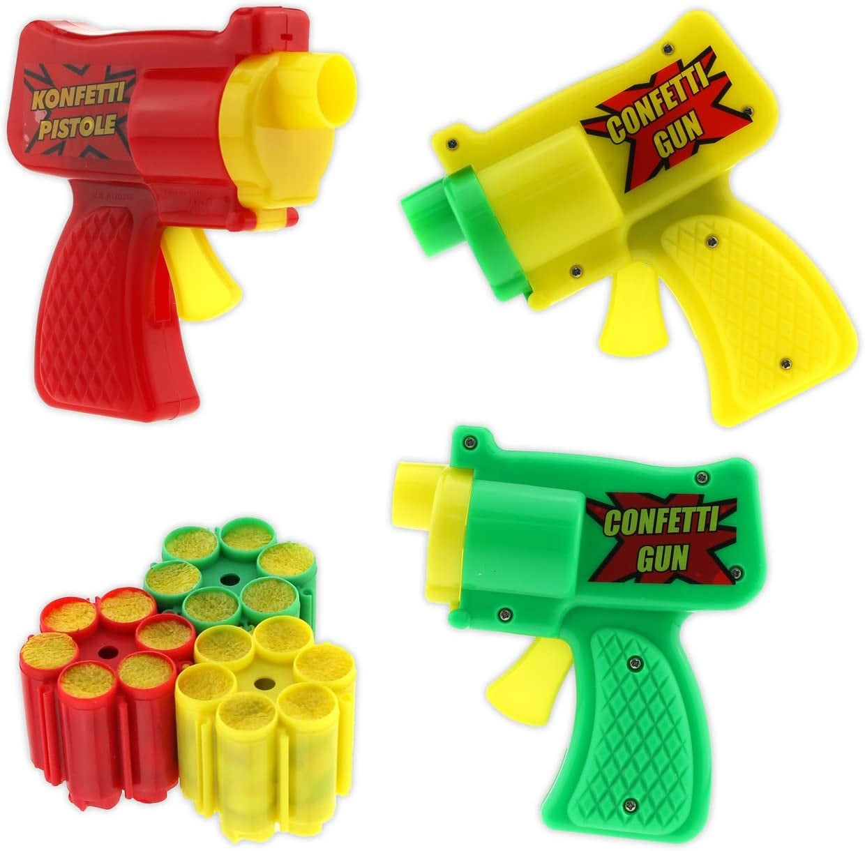 Konfettipistole Konfetti Shooter mit Munition (18 Schüsse)